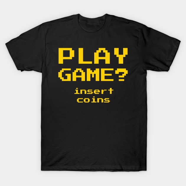 Retro Gamer Arcade Play Game 8-Bit Video Games Fan T-Shirt by atomguy